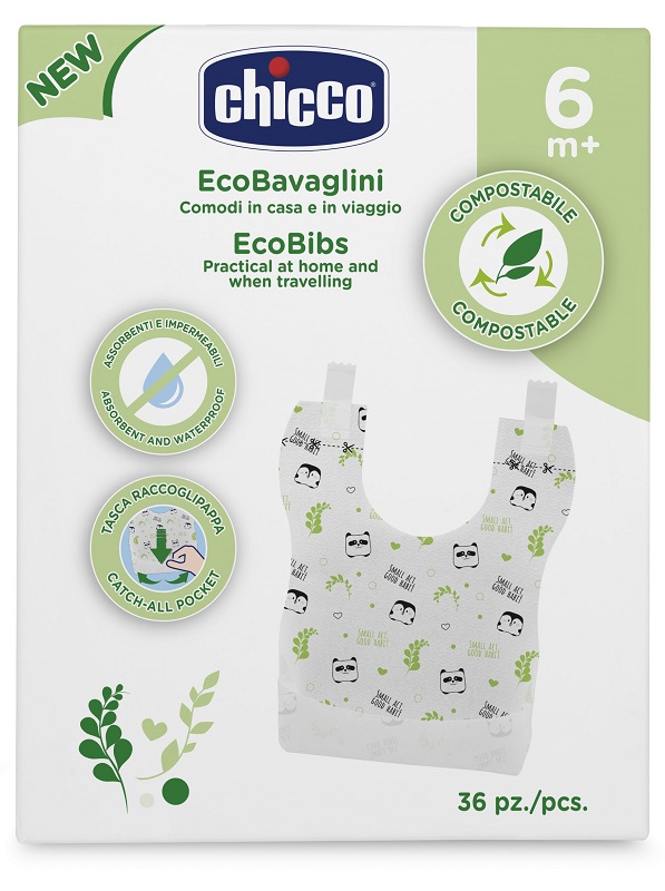 CHICCO BAVAGLINI MONOUSO COMPOSTABILI 36 PEZZI - Parafarmacia Mostacciano