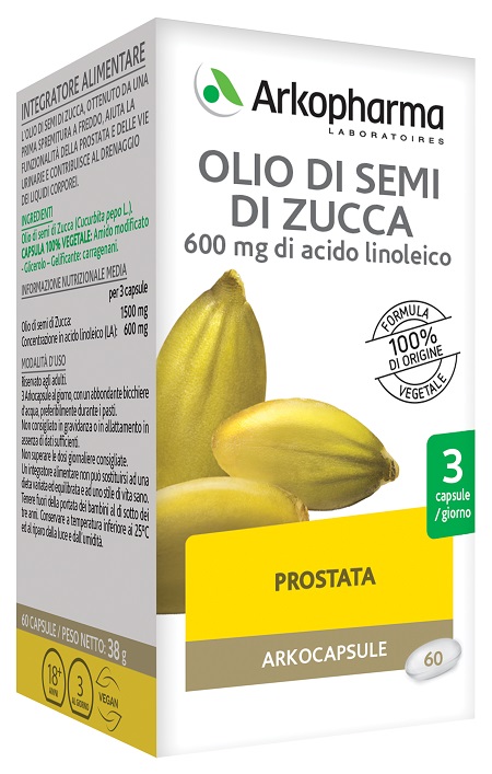 ARKO CAPSULE OLIO SEMI ZUCCA 60 CAPSULE - Parafarmacia Mostacciano