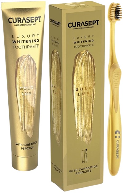 CURASEPT GOLD LUXURY WHITENING DENTIFRICIO 75 ML - Parafarmacia Mostacciano