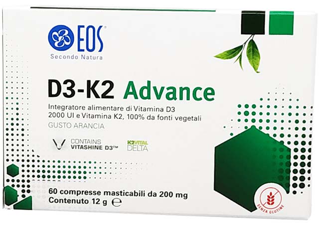 EOS D3 K2 ADVANCE 60 COMPRESSE MASTICABILI - Parafarmacia Mostacciano