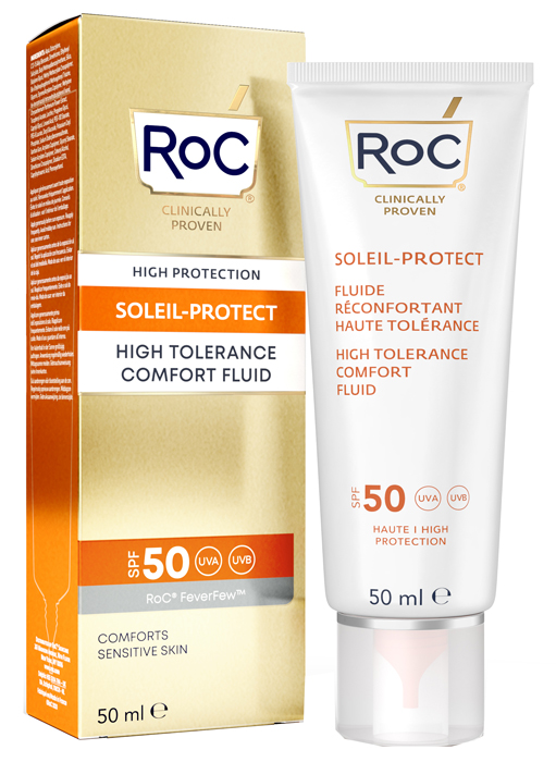 ROC FLUIDO SOLARE VISO SPF 50 ELEVATA TOLLERABILITA' 50 ML - Parafarmacia Mostacciano