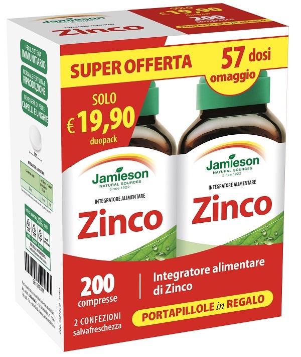 JAMIESON DUOPACK ZINCO 200 COMPRESSE - Parafarmacia Mostacciano