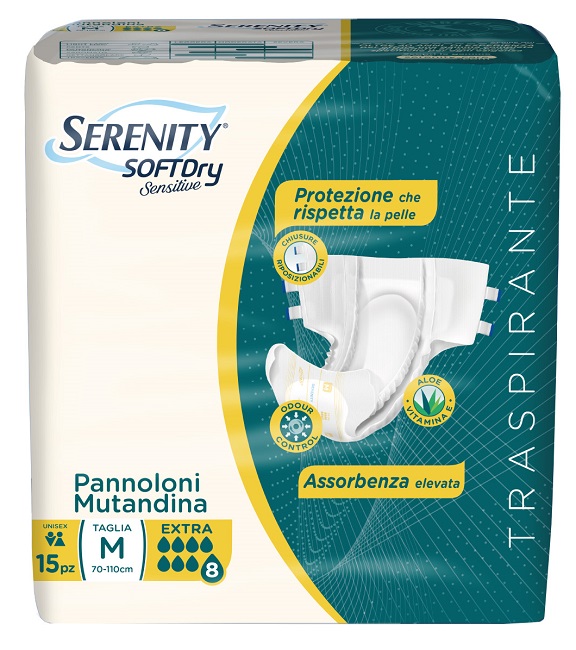 PANNOLONE MUTANDINA SERENITY SD SENSITIVE EXTRA M 15 PEZZI - Parafarmacia Mostacciano