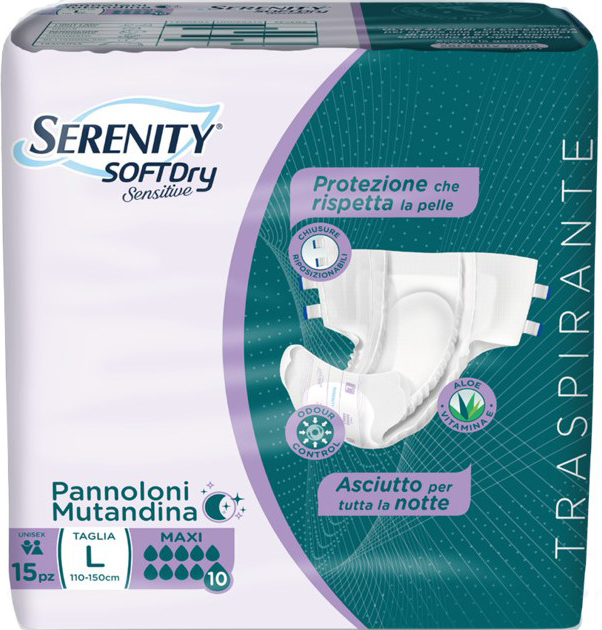 PANNOLONE MUTANDINA SERENITY SD SENSITIVE MAXI L 15 PEZZI - Parafarmacia Mostacciano