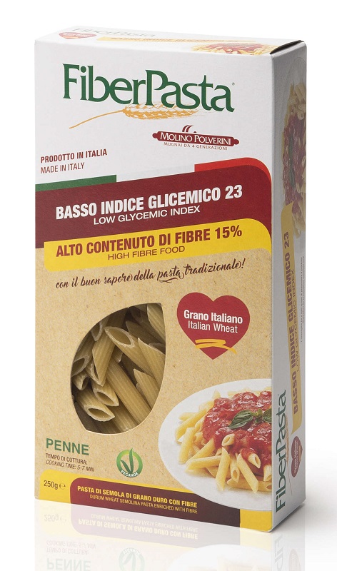 FIBERPASTA PENNE BASSO INDICE GLICEMICO 250 G - Parafarmacia Mostacciano