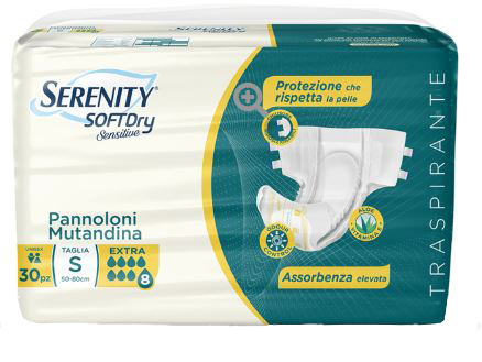 SERENITY PANNOLONE MUTANDINA SD SENSITIVE EXTRA TAGLIA S 30 PEZZI - Parafarmacia Mostacciano