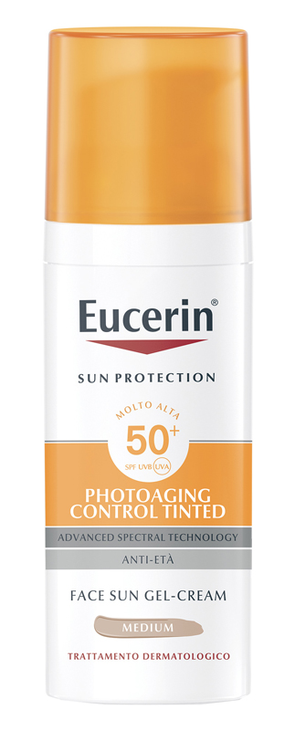 EUCERIN SUN PHOTOAGING CONTROL TINTED GEL CREME SPF50+ MEDIUM 50 ML - Parafarmacia Mostacciano
