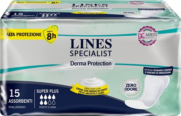 PANNOLONE PER INCONTINENZA LINES SPECIALIST DERMA SUPER 15 PEZZI - Parafarmacia Mostacciano