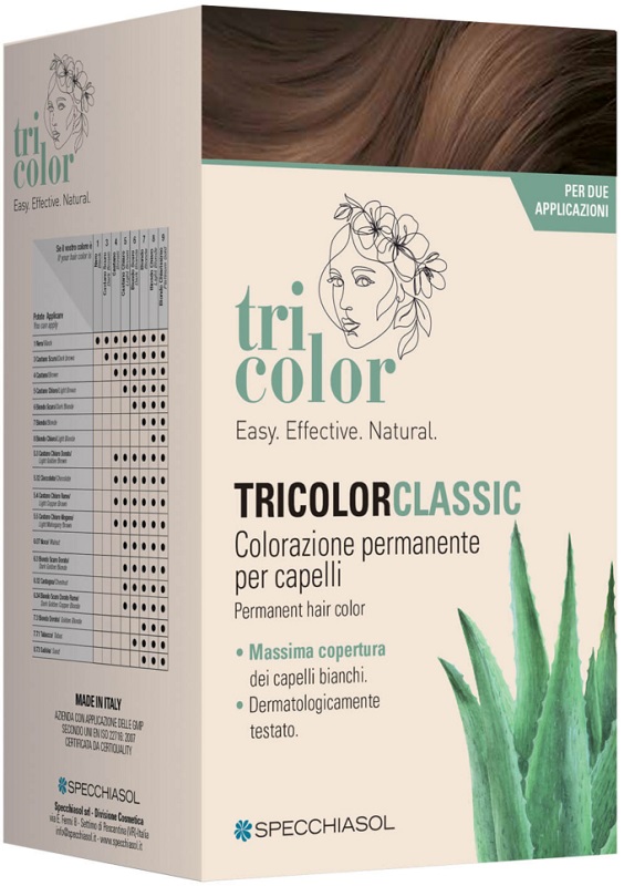 TRICOLOR CLASSIC 6 BIONDO SCURO 2 TUBI 50 ML + 2 SHAKER 50 ML + 4 BUSTINE 8 ML - Parafarmacia Mostacciano