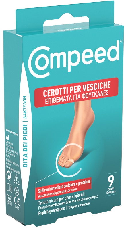 COMPEED CEROTTO VESCICHE DITA DEI PIEDI 9 PEZZI CARTON - Parafarmacia Mostacciano