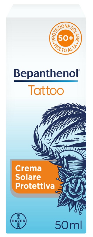 BEPANTHENOL TATTOO CREMA SOLARE PROTETTIVA SPF50+ 50 ML - Parafarmacia Mostacciano