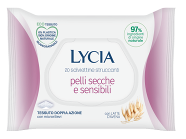 LYCIA SALVIETTINE STRUCCANTI PELLI SECCHE E SENSIBILI 20 PEZZI - Parafarmacia Mostacciano