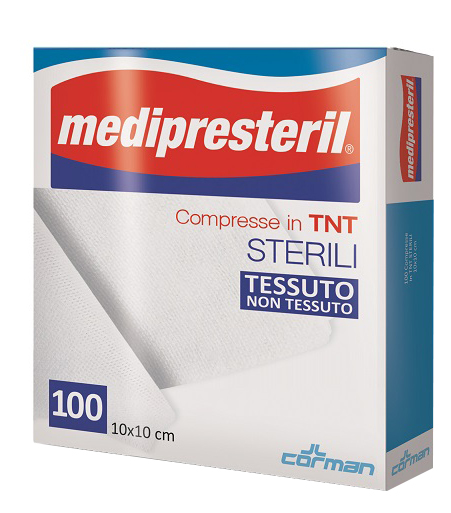 GARZA COMPRESSA MEDIPRESTERIL TNT 10X10CM 100 PEZZI - Parafarmacia Mostacciano
