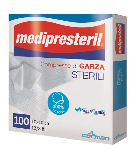 GARZA COMPRESSA MEDIPRESTERIL 12/8 FU 10X10CM 100 PEZZI - Parafarmacia Mostacciano