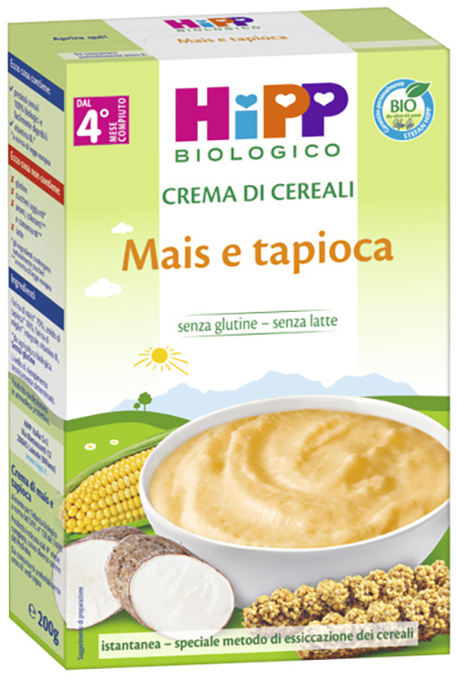 HIPP BIO CREMA CEREALI MAIS/TAPIOCA 200 G - Parafarmacia Mostacciano