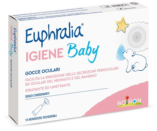 GOCCE OCULARI EUPHRALIA IGIENE BABY 10 MONODOSE RICHIUDIBILI X 0,5 ML - Parafarmacia Mostacciano