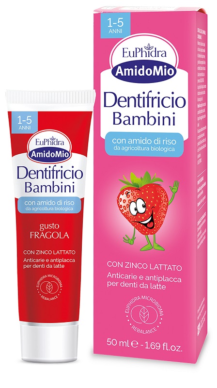 EUPHIDRA AMIDOMIO DENTIFRICIO FRAGOLA 1-5 ANNI 50 ML - Parafarmacia Mostacciano