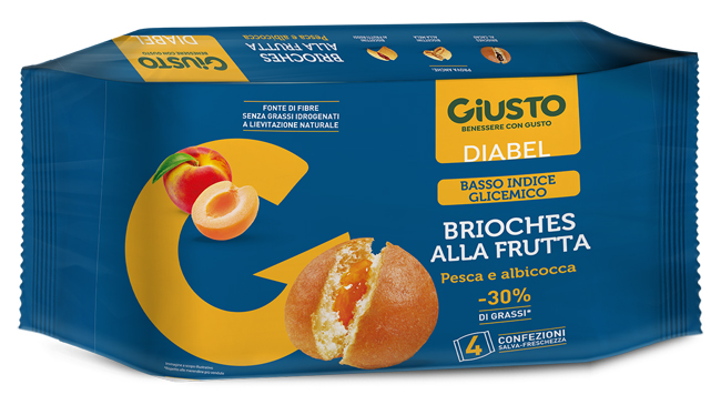 GIUSTO DIABEL BRIOCHE FRUTTA 4 PEZZI DA 45 G - Parafarmacia Mostacciano