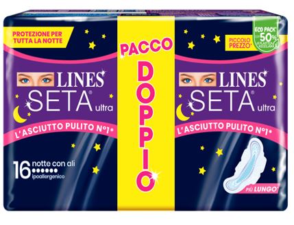 LINES SETA ULTRA ASSORBENTI NOTTE VP DWCT 16 PEZZI - Parafarmacia Mostacciano