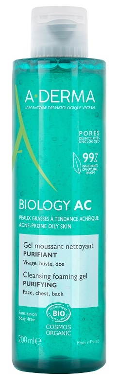 ADERMA BIOLOGY AC GEL DETERGENTE SCHIUMOGENO PURIFICANTE 200 ML - Parafarmacia Mostacciano