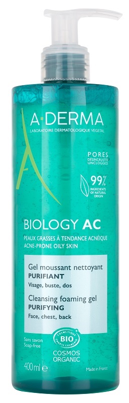 ADERMA BIOLOGY AC GEL DETERGENTE SCHIUMOGENO PURIFICANTE 400 ML - Parafarmacia Mostacciano
