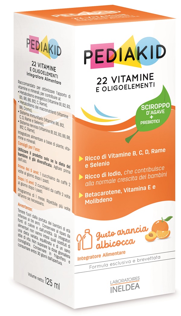 PEDIAKID 22 VITAMINE E OLIGOELEMENTI SCIROPPO 125 ML - Parafarmacia Mostacciano