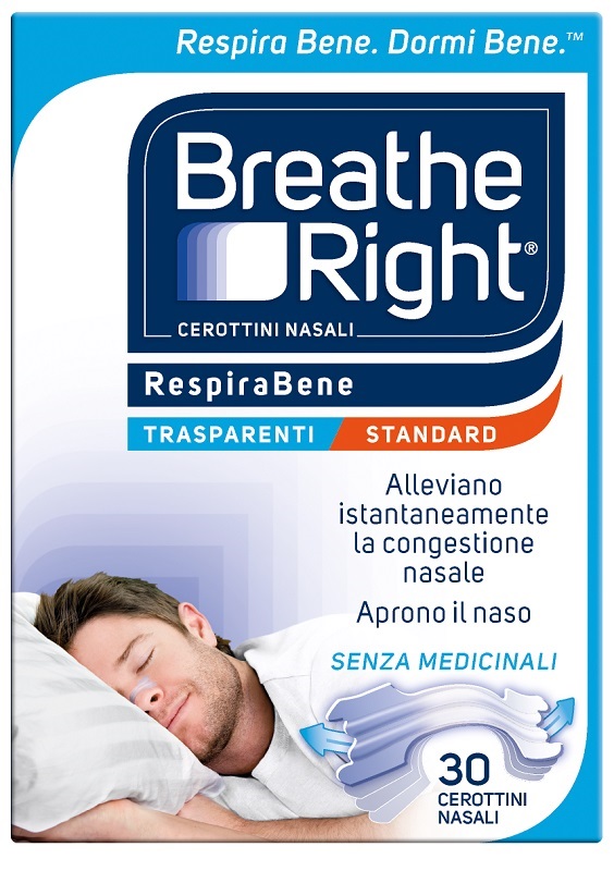 CEROTTI NASALI BREATHE RIGHT TRASPARENTI 30 PEZZI - Parafarmacia Mostacciano