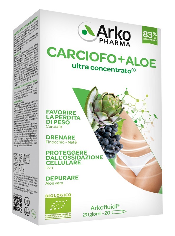 ARKOFLUIDI CARCIOFO+ALOE VERA 20 FLACONCINI 200 G - Parafarmacia Mostacciano
