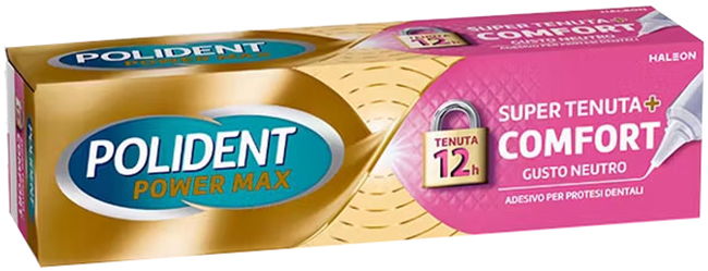 CREMA ADESIVA PROTESI DENTALI POLIDENT POWER MAX SUPER TENUTA+COMFORT 40 G - Parafarmacia Mostacciano