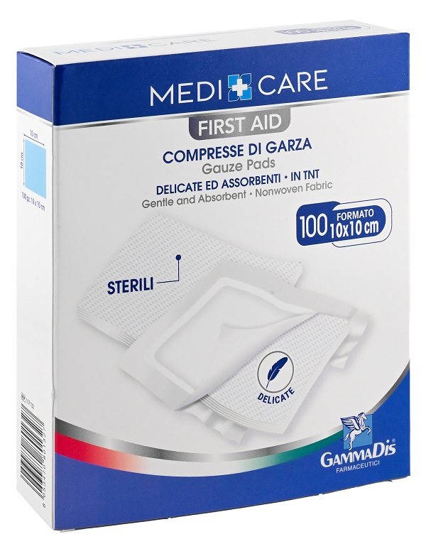 GARZA MEDICARE TNT 10X10 CM 100 PEZZI - Parafarmacia Mostacciano