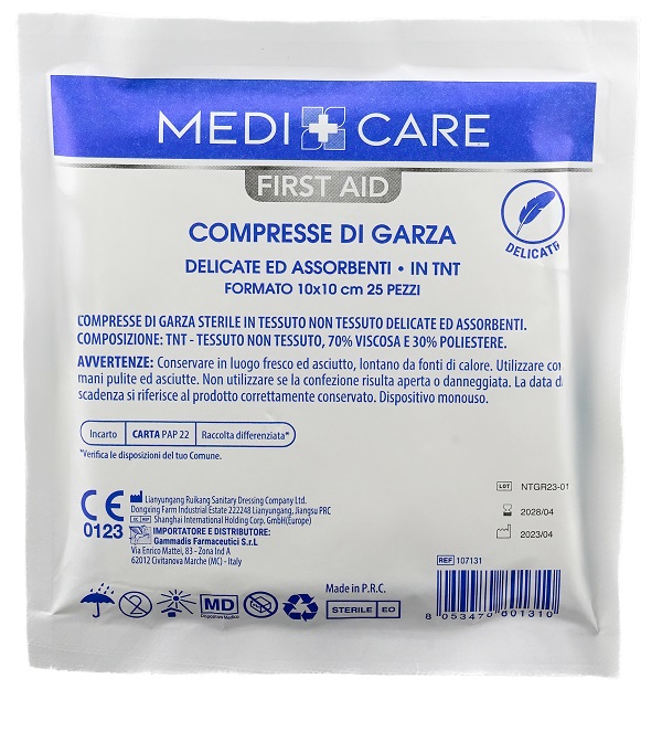 GARZA MEDICARE TNT 10X10 CM 25 PEZZI - Parafarmacia Mostacciano