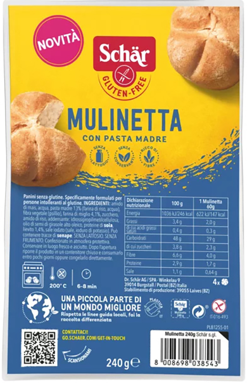 SCHAR MULINETTA 4 PEZZI DA 60 G - Parafarmacia Mostacciano