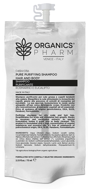ORGANICS PHARM PURE PURIFYING SHAMPOO HAIR AND BODY 75 ML - Parafarmacia Mostacciano