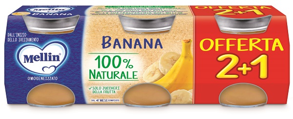 MELLIN OMOGENEIZZATO BANANA 3 PEZZI DA 100 G - Parafarmacia Mostacciano
