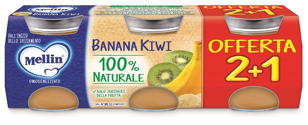 MELLIN OMOGENEIZZATO BANANA KIWI 3 PEZZI DA 100 G - Parafarmacia Mostacciano