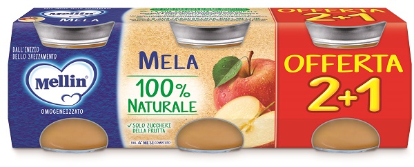 MELLIN OMOGENEIZZATO MELA 3PZ DA 100 G - Parafarmacia Mostacciano