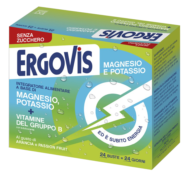 ERGOVIS MG+K VITAMINE B SENZA ZUCCHERO 24 BUSTINE - Parafarmacia Mostacciano