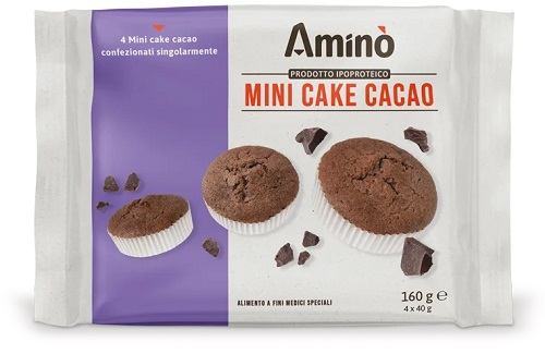 AMINO' MINI CAKE CACAO 4 PEZZI DA 40 G - Parafarmacia Mostacciano