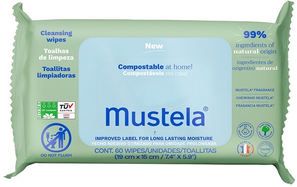 MUSTELA SALVIETTE COMPOSTABILI PROFUMATE 60 PEZZI - Parafarmacia Mostacciano