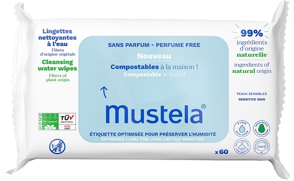 MUSTELA SALVIETTE ACQUA COMPOSTABILI SENZA PROFUMO 60 PEZZI - Parafarmacia Mostacciano