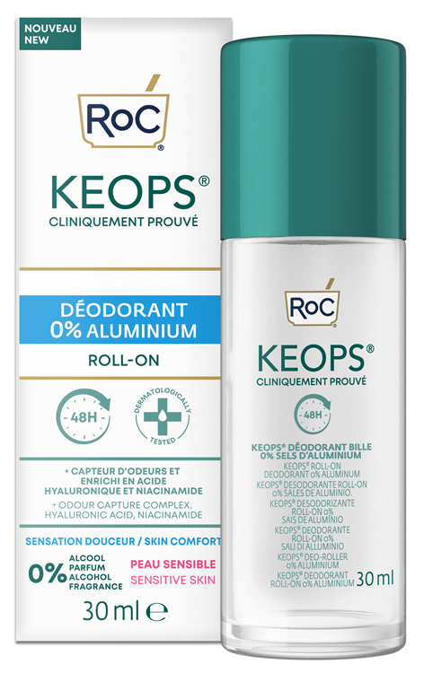 ROC KEOPS DEODORANT ROLL ON 0% ALUMINIUM 30 ML - Parafarmacia Mostacciano