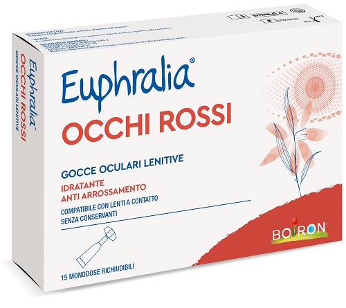 GOCCE OCULARI LENITIVE EUPHRALIA OCCHI ROSSI 15 FLACONCINI MONODOSE 0,5 ML - Parafarmacia Mostacciano