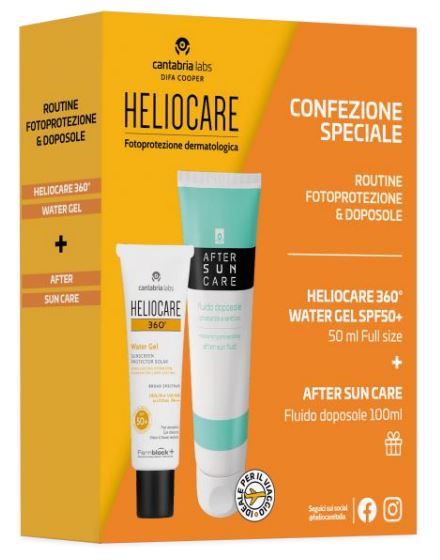 HELIOCARE 360 WATER GEL 50 ML + AFTER SUN 100 ML TRAVEL SIZE - Parafarmacia Mostacciano