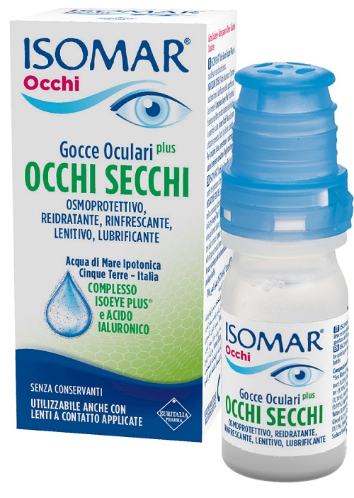 ISOMAR OCCHI SECCHI PLUS GOCCE OCULARI ACIDO IALURONICO 0,25% 10 ML - Parafarmacia Mostacciano