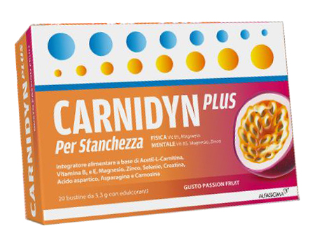 CARNIDYN PLUS 20 BUSTINE DA 5,3 G GUSTO PASSION FRUIT - Parafarmacia Mostacciano