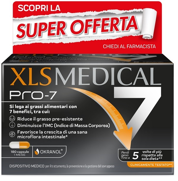 XLS MEDICAL PRO-7 180 CAPSULE TAGLIO PREZZO - Parafarmacia Mostacciano